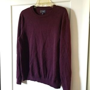 Wallin & Bros Burgundy Crewneck Cashmere Sweater Size L